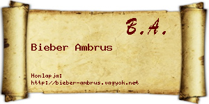 Bieber Ambrus névjegykártya